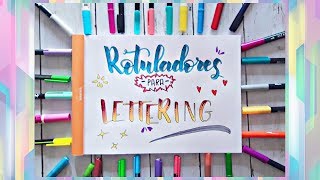 Comparativa rotuladores para lettering y soportes Interesante [upl. by Enitselec]