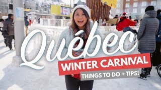 QUEBEC WINTER CARNIVAL  10 Things to do at Carnaval ft the Parade Ice Sculptures amp Food [upl. by Nnaeinahpets]