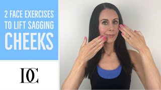 2 Face Exercises To Lift Sagging Cheeks [upl. by Soiritos]