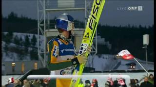 Gregor Schlierenzauer Lillehammer 2009 1505m  Fall ORF AMAZING JUMP [upl. by Sabsay91]