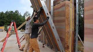 Beautiful Rammed Earth Wall Revealed  Vlog 67 [upl. by Kasevich]