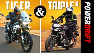 Triumph Street Triple R amp Tiger Rally  Challenge accepted  A PowerDrift feature [upl. by Aivatnahs81]