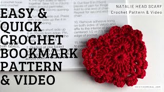 Quick and Easy Palmer Crochet Heart Corner Bookmark Pattern [upl. by Ahsratan284]