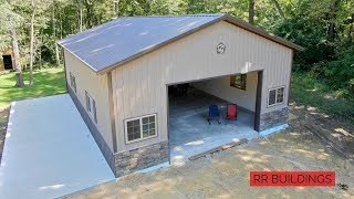 How To Build a Garage Concrete and Final Walkthrough [upl. by Llenet789]