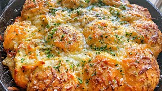 CHEESY STUFFED BISCUIT GARLIC BREAD  QUARANTINE RECIPES [upl. by Evania]