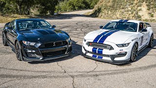 2020 SHELBY GT500 VS GT350R  HEAD TO HEAD ROAD COMPARISON [upl. by Gaughan]