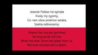 HYMN POLSKI  NATIONAL ANTHEM OF POLAND lyrics [upl. by Nhar]