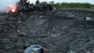 Journalist Bodies turned inside out at MH17 crash site [upl. by Idnar197]