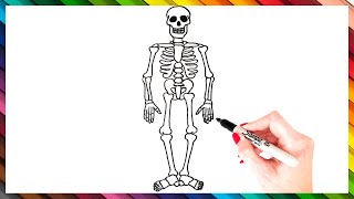 How To Draw A Skeleton Step By Step  Skeleton Drawing EASY  Super Easy Drawing Tutorials [upl. by Areivax]