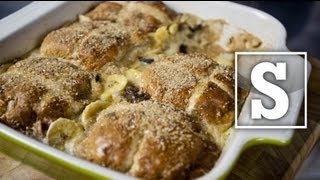 HOT CROSS BUN amp BUTTER PUDDING RECIPE  SORTED [upl. by Cristal]