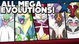 Pokémon X and Y  All Mega Evolutions w Stats and Locations [upl. by Wit480]