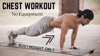 CHEST WORKOUT HOME ROUTINE  BODYWEIGHT EXERCISES  Rowan Row [upl. by Parette509]