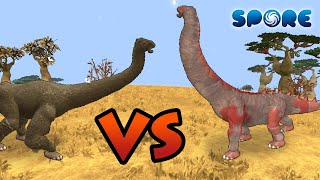 Brachiosaurus vs Argentinosaurus  Dino Faceoff S2E13  SPORE [upl. by Naashar922]