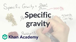 Specific gravity  Fluids  Physics  Khan Academy [upl. by Kovacev]