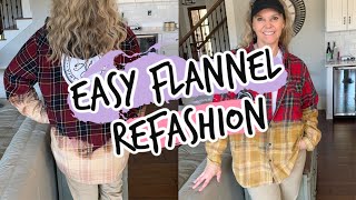 Easy Flannel Shirt Refashion for beginners [upl. by Leith]