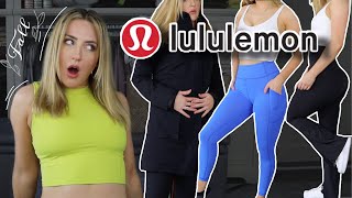 HUGE Lululemon FALL HAUL 🍁 Outerwear FLARE Legging and Jeans Try On [upl. by Sinnaiy]