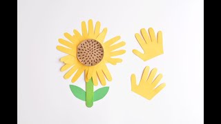 Handprint Sunflower A Simple and Cute Sunflower Craft [upl. by Lananna]