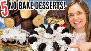 5 NOBAKE DESSERTS  Incredibly EASY NoBake Dessert Recipes  Julia Pacheco [upl. by Nnyletak]