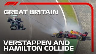 Verstappen amp Hamilton Collide At Silverstone  2021 British Grand Prix [upl. by Nnoved220]