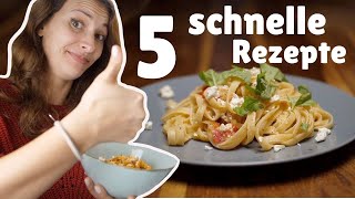 5 schnelle Rezepte in unter 10 Minuten  vegetarisch und abwechslungsreich [upl. by Gretal666]