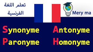 Synonyme Antonyme Paronyme et Homonyme [upl. by Antin]