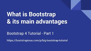 What is Bootstrap amp its main advantages [upl. by Aggarwal]