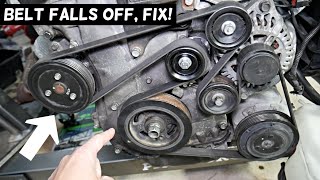 KIA OPTIMA SERPENTINE BELT FALLS OFF BELT COMING OFF FIX [upl. by Ytnom]