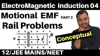 ElectroMagnetic Induction 04  Motional EMF 2 II Conceptual RAIL Problems in Motional EMF JEENEET [upl. by Chloris]