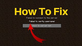 How To Fix Minecraft Java Edition Server Failed to connect to the server Failed to verify username [upl. by Newnorb665]