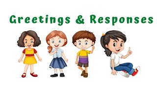 Greetings for kids in English for toddlers kids and preschool babies  Free Online Preschool [upl. by Erlene]