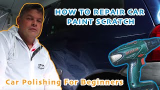 Car Polishing For Beginners  HOW TO REPAIR CAR PAINT SCRATCH  Krassen autolak polijsten [upl. by Hellah]