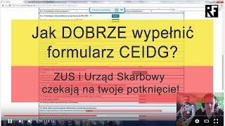 Rejestracja działalności gospodarczej CEIDG INSTRUKCJA [upl. by Vaden]