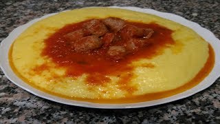 Come cucinare la polenta  Ricetta Polenta con sugo di salsiccia 17 [upl. by Tigirb67]