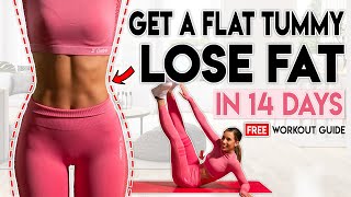 GET A FLAT STOMACH and LOSE FAT in 14 Days  Free Home Workout Guide [upl. by Ahsekahs]