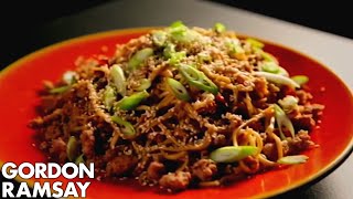 StirFried Spicy Pork Noodles  Gordon Ramsay [upl. by Harrak]