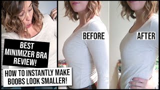 How to Make Boobs Look Smaller The Best Minimizer Bra Before and After  xameliax [upl. by Sonnnie]