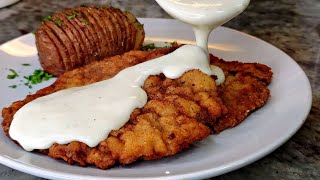 CHICKEN FRIED STEAK  Chicken Fried Steak Recipe  Easy Cream Gravy Recipe [upl. by Labotsirc]