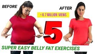 5 Easy Exercise To Lose Belly Fat At Home For Beginners  How To Get Flat Stomach In A Week Workout [upl. by Ulphiah512]