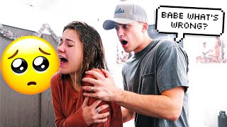 SCREAMING IN PAIN AND THEN “PASSING OUT” PRANK ON MY HUSBAND CUTE REACTION [upl. by Anelleh772]