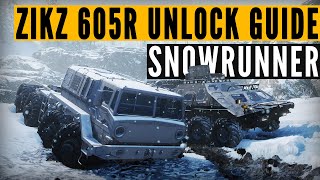 SnowRunner How to UNLOCK Zikz 605R amp Cosmodrome GARAGE [upl. by Seugirdor]