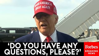 BREAKING NEWS Trump Takes Multiple Questions From Reporters After Daytona 500 Visit [upl. by Hniv]