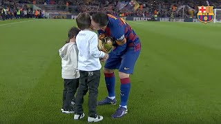 Leo Messi shares his sixth Ballon dOr with the Camp Nou [upl. by Harvie]