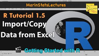 Import Data Copy Data from Excel to R CSV amp TXT Files  R Tutorial 15  MarinStatsLectures [upl. by Attenev]