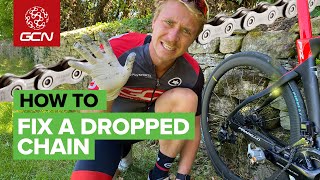 How To Fix A Dropped Chain  What To Do If Your Chain Comes Off While Cycling [upl. by Jobye]