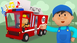 10 Little Fire Trucks  Carls Car Wash Kids Song [upl. by Hsivat]