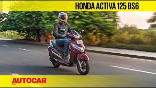 Honda Activa 125 BS6 Review  First Ride  Autocar India [upl. by Kcyrred555]