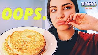 HOW TO MAKE RUSSIAN PANCAKES aka BLINIS almost burnt down the kitchen [upl. by Hadeis]