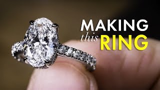 Platinum Diamond Ring  How They Are Made by Hand [upl. by Dearborn]