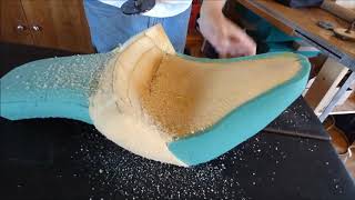 How to Sand Reshape and ReDesign Motorcycle Saddle Seat [upl. by Boutis964]