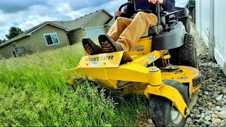 Satisfying Tall Grass Mowing  Overgrown Lawn Makeover  Stripes [upl. by Nawram118]